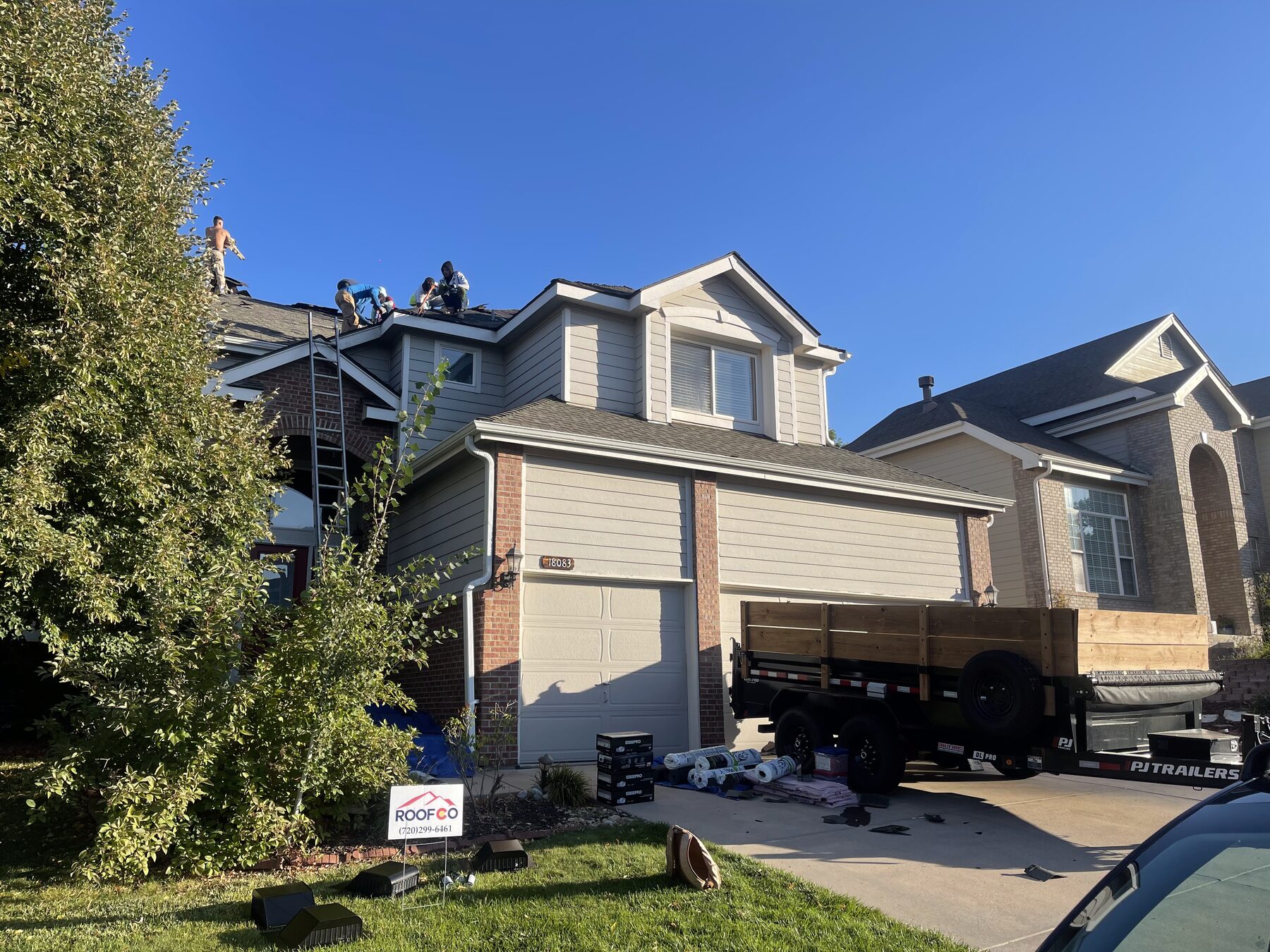 Completed Roofco roof installation in suburban Denver